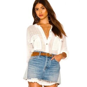 Free People We The Free Revolve Denim Mini Skirt
New Size 31 Indigo & Sky Blue